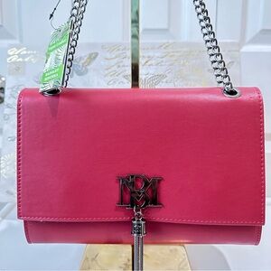NWT Badgley Mischka Red Flap Bag with Tassel Detail.